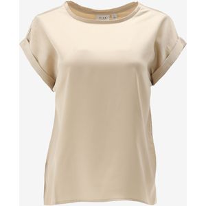 Vila T-shirt Viellette S s Satin Top - Noos 14059563 Cement Dames