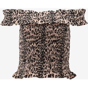 Catwalk junkie blouse off-shoulder leopard smock top maat 40