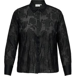 ONLY - Carmakoma - Blouse - Zwart - Lange Mouw - Normale Pasvorm