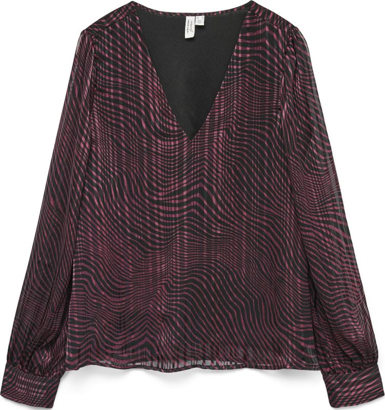 VERO MODA - VMGEBRA GEDNA LS V-NECK TOP - Dames - Blouses