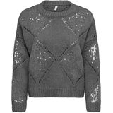 Only - Kansas Life - Trui - Donker Grijs - Lange Mouw