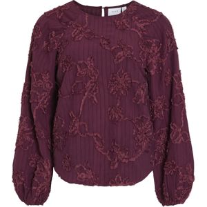 Vila - Hulda - Longsleeve - Bordeaux - 100% Polyester - Lange Mouw