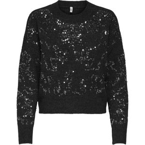 Only - ONLALTA LS SEQUIN O-NECK KNT - Trui - Zwart - Lange Mouwen