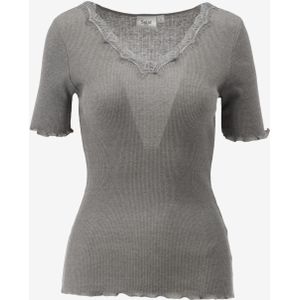 Shirt - Maya - Effen - V-hals - Kwartmouw - Slanke Pasvorm