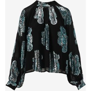Aaiko - Claram - Blouse - Zwart - 100% Viscose - Lange Mouw