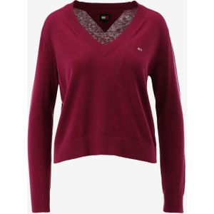 TOMMY JEANS - TJW ESSENTIAL VNECK SWEATER - Valley Purple Melange - Gebreid