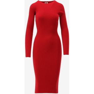 Kontatto - 3m0129 - Cocktailjurk - Rood - Aansluitend - Gestreept