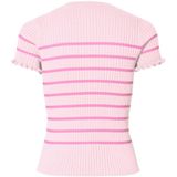 Pcfaith - Gebreide Trui - Korte Mouwen - Opstaande Kraag - Gestreept