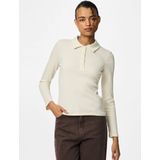 PIECES - PCKITTE - Poloshirt - Wolwit - Lange Mouw