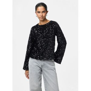 PIECES - PCKAM - Blouse - Zwart - Lange Mouw - Gerecycled Materiaal