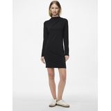 PIECES - Pcmadison Ls Draped Dress Noos - Damesjurk - Zwart