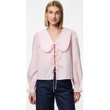 Pcagnes - Tie Top - Blouse - Lange Mouwen