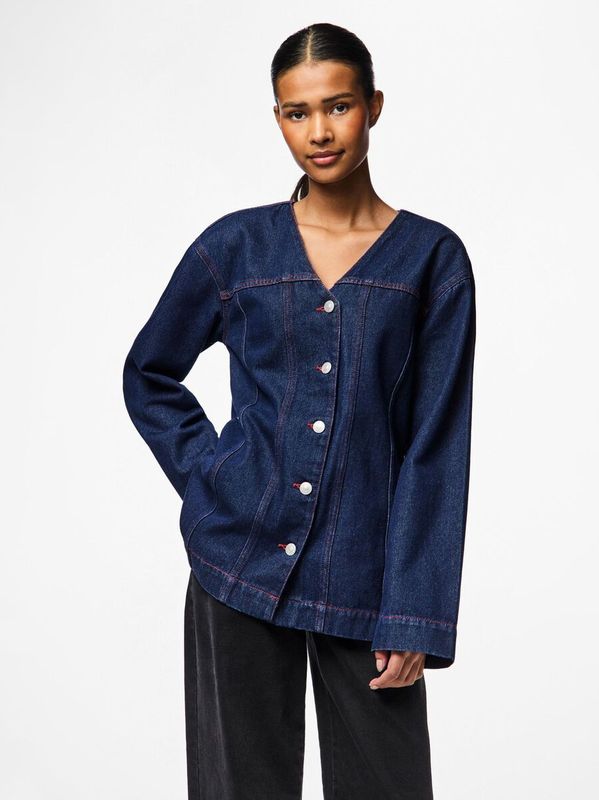 PIECES - PCDemi - Blouse - Donkerblauw - Lange Mouw