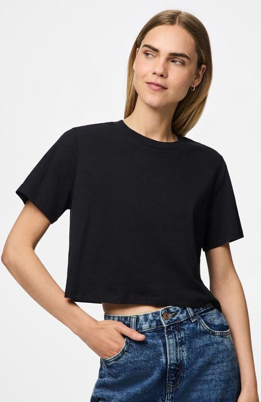 PIECES - Shirt 'Sara' - Zwart - T-shirt