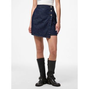 Pcmalin - Denim Minirok - Spijkerrok - High-waist - Knoopsluiting