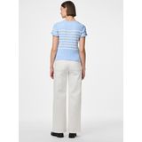 Pcfaith - Gebreide Top - Korte Mouwen - Opstaande Kraag - Gestreept