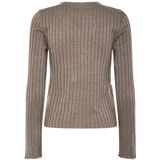 PIECES - PCIris - Gebreid Vest - Bruin Gemêleerd