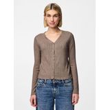 PIECES - PCIris - Gebreid Vest - Bruin Gemêleerd