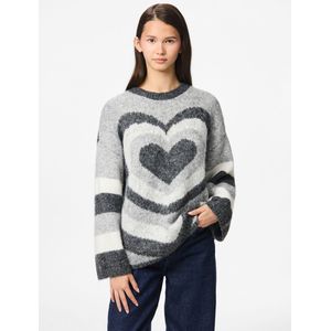 Pcjessa - Gebreide Trui - Ronde Hals - Lange Mouwen - Jacquard - Soepelvallende Pasvorm