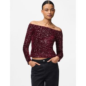 Pckam - Pailletten - Off-shoulder Top - Lange Mouwen