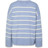 PIECES - PCMathilde - Gebreide Trui - Hemelsblauw/Wit - Lange Mouw