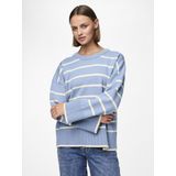 PIECES - PCMathilde - Gebreide Trui - Hemelsblauw/Wit - Lange Mouw