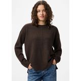 pieces - PCMALOU LS O-NECK CUTLINE KNIT NOOS - Gebreide Trui - Hot Fudge