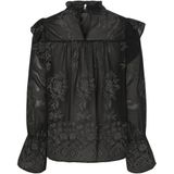 PIECES - Blouse 'PCNolia' - Donkergrijs/Zwart - Blouseshirt