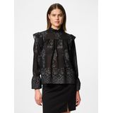 PIECES - Blouse 'PCNolia' - Donkergrijs/Zwart - Blouseshirt