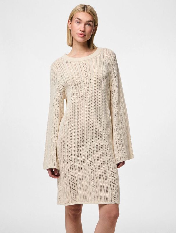 Tricot Jurken - Ronde Hals - Lange Mouwen - Regular Fit