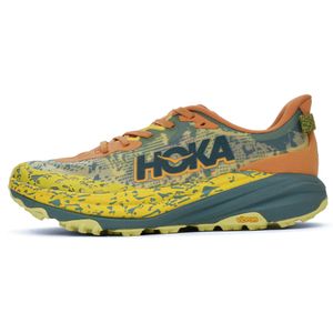 Hoka - Speedgoat 6 - Trailschoenen - Geel Oranje Blauw - Ademend Bovenwerk van Geweven Textiel