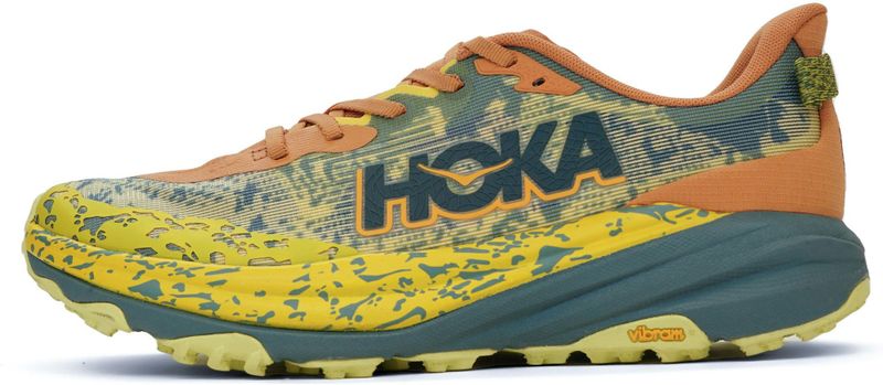Hoka - Speedgoat 6 - Trailschoenen - Geel Oranje Blauw - Ademend Bovenwerk van Geweven Textiel