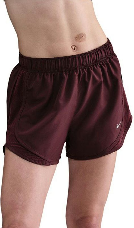 NIKE Sportbroek 'TEMPO'  wijnrood / wit