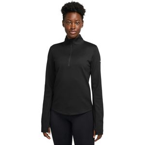 Nike One Therma-FIT tussenlaag met halflange rits voor dames - Zwart