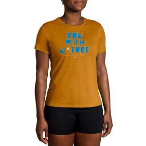 Brooks T-shirt voor dames, Oker/Run with Nature, 25