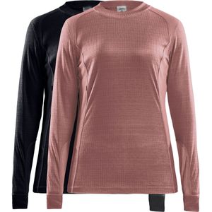 Craft Core 2-Pack Baselayer W thermoshirt lange mouwen zwart/rose dames XS