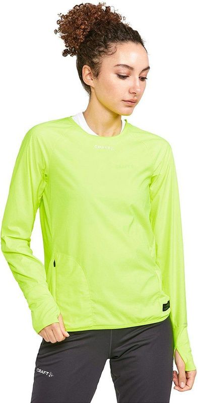 Craft Pro Hypervent Wind T-shirt Met Lange Mouwen Geel M Vrouw