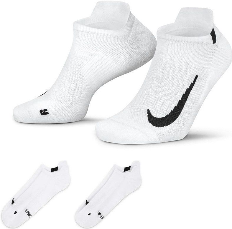 Nike - Multiplier Running No Show Socks - White Running Socks-34 - 38