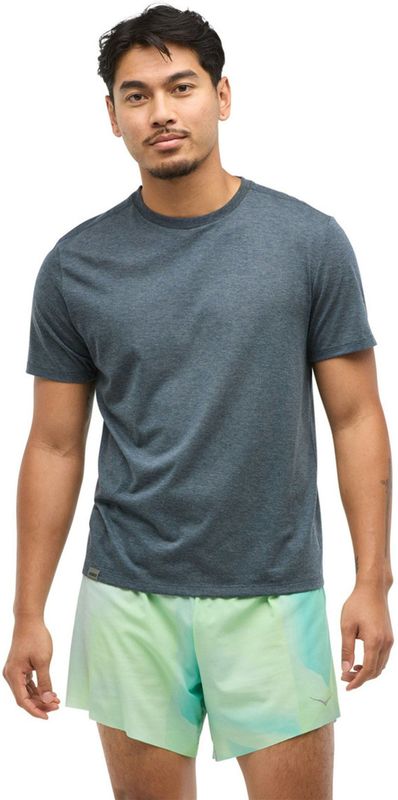 Hoka - Glidetech - T-shirt - Blauw - Zweetafvoerend Drirelease, HEIQ Mint Geurcontrole