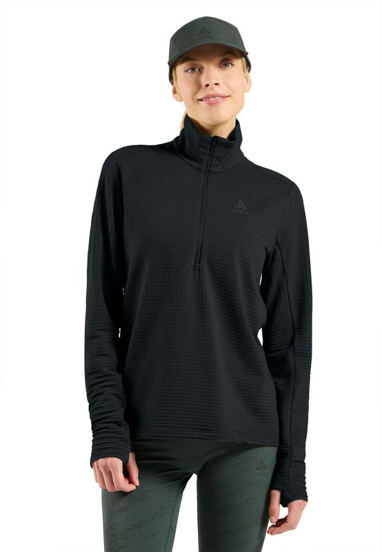 Odlo - ESSENTIAL THERMAL - Dames Sporttrui - Zwart - Mid Layer 1/2 Zip