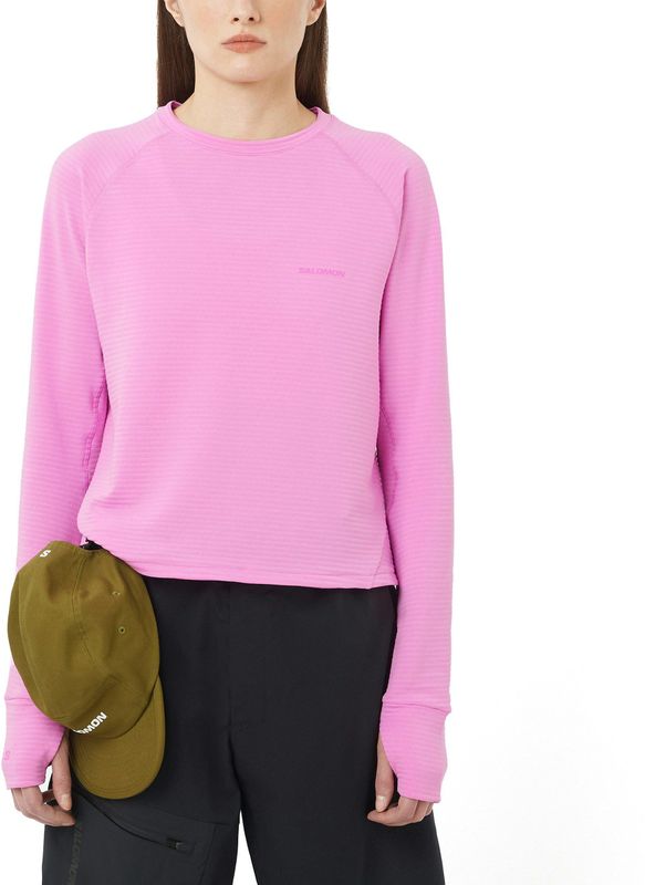 Salomon Womens Essential Lightwarm CN Fleecetrui (Dames |roze)