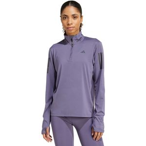 adidas - Own The Run - Hardloopshirt - Dames - Halve Rits - Ventilerend Materiaal