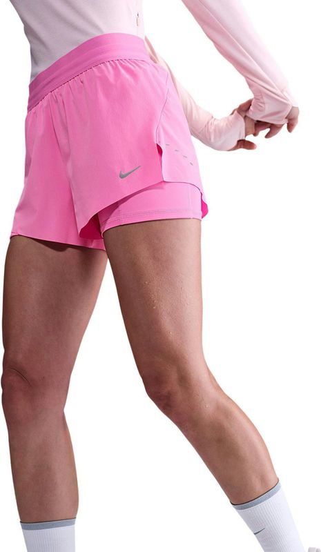 Nike Swift Dri-FIT 2-in-1 hardloopshorts met halfhoge taille voor dames - Roze