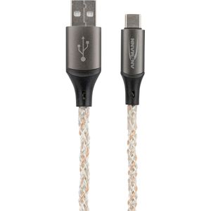 Ansmann USB - USB-C kabel 100cm met LED-verlichting