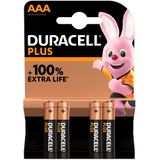 Duracell Alkaline Plus AAA batterij 4 pack