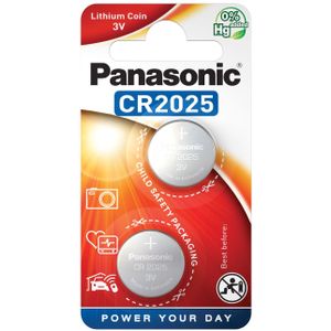 Panasonic CR2025 - EP/2B Lithium knoopcelbatterij - 2 stuks