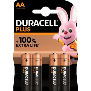 Duracell Alkaline Plus AA batterij 4 pack