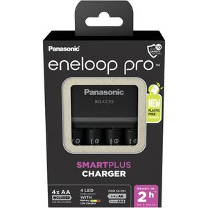 Panasonic Eneloop PRO Snelle Oplader Inclusief 4 Pro AA 2500mAh Batterijen BQ-CC55
