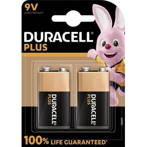 Duracell Plus Alkaline 9V batterijen - 2 stuks