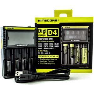 Nitecore Digi Charge D4 EU 4 Chanel Smart Charger For Li-ion/Nimh/Ni-Cd Batteries